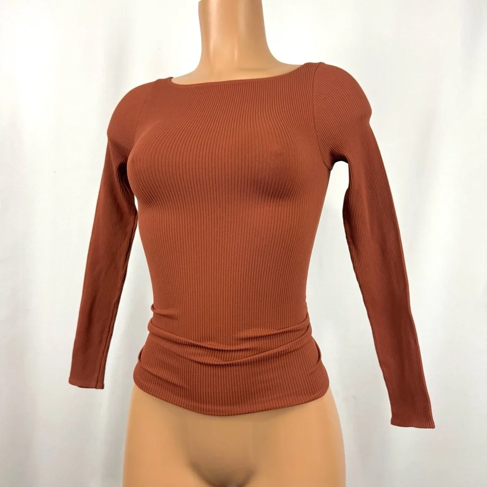 NEW Intimately Free People Caught Your Eye Long Sleeve in Toasted Cocoa XS/S